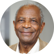 Elderly black man smiling